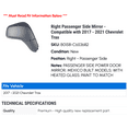 thumbnail image 2 of Right Passenger Side Mirror - Compatible with 2017 - 2021 Chevy Trax 2018 2019 2020, 2 of 2