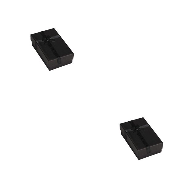 Qarigey Cajas de joyería Papel Paquete colorido Almacenamiento Pulseras Pendientes Brazaletes Embalaje Autoensamblaje Regalo de fiesta de boda Negro 2piezas