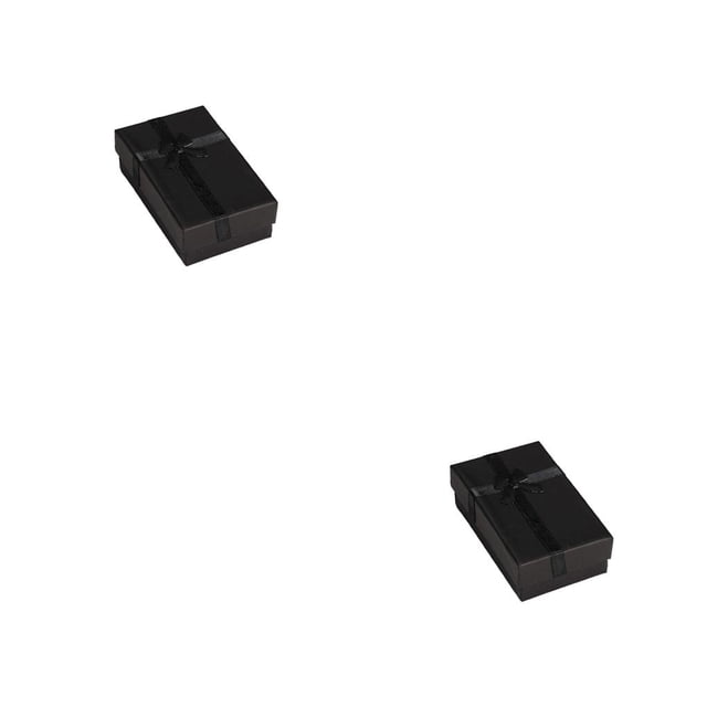 Qarigey Cajas de joyería Papel Paquete colorido Almacenamiento Pulseras Pendientes Brazaletes Embalaje Autoensamblaje Regalo de fiesta de boda Negro 2piezas