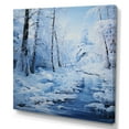 thumbnail image 2 of Designart "Woodscape in White and Blue Winter" Food & Beverage Wall Art - Traditional White Fruits Entryway Wall Art, 2 of 6