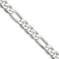 thumbnail image 3 of Sterling Silver Rhodium-plated 7.75mm Figaro Chain Necklace Size 20, 3 of 4