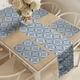 thumbnail image 2 of Ambesonne Moroccan Table Runner & Placemats, Azulejo Ceramic Motif, Placemat 4 pcs + Runner 12"x90", Blue Cream Marigold, 2 of 2