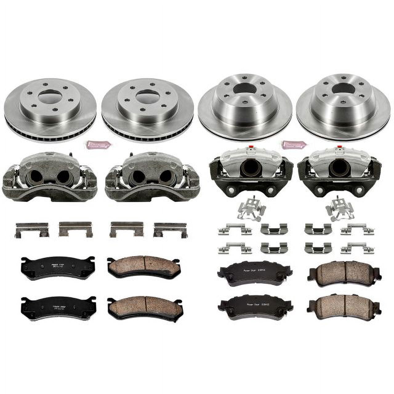 PowerStop Front and Rear Stock Replacement Brake Pad and Rotor Kit with Calipers Fits: CHEVROLET GMC Select Models KCOE2010A