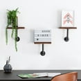 Navaris Industrial Pipe Shelf Set 3 Small Wooden Shelves with Black