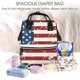 thumbnail image 5 of Fotbe Vintage American Flag Mochila Maternidad - Lona de Sarga Impermeable, Mochila de Pañales de Gran Capacidad con Múltiples Bolsillos y Correas Ajustables, 5 of 6