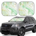 thumbnail image 2 of Daiia Green And Gold Abstract Marble 2PCS Car Windshield Sun Shade, Foldable Sun Shield for Car Front Window, Auto Sun Blocker Visor Protector Universal for Truck SUV Pickup-Medium, 2 of 7