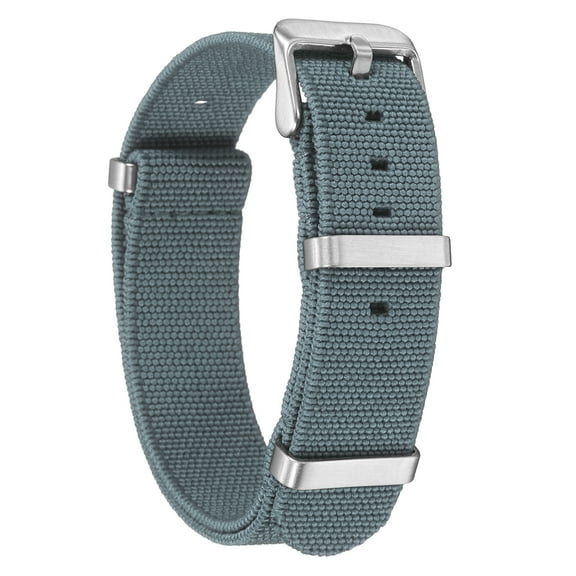 Uxcell Elastic Nylon Watch Band 18mm One-Piece French Watch Strap Waterproof Replacement Wristwatch Strap with Silver Buckle for Men Women, Grey