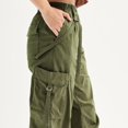thumbnail image 3 of Juniors' SO® High Rise Strap Cargo Joggers Color: Carlin Olive Size: L SHORT, 3 of 4