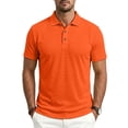 thumbnail image 2 of CAIVO Polo Shirts For Men Solid Color For Daily Commute Work Outdoor Summer Breathable Short Sleeve Casual Lapel Classic Fit Golf Tops For Business , XXXL, 2 of 5