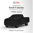 thumbnail image 2 of Indoor Only Black Satin Color Truck Cover Compatible with SuperCab 6.75 Foot Bed F-250 1999-2022 - Black Satin - Ultra Soft Indoor Material - Keep Vehicle Looking Between Use - Includes Storage Bag, 2 of 5