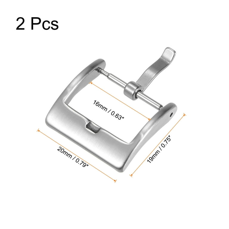 Uxcell 2 Pack Watch Brushed Stainless Steel Broadside Type