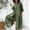 Green, variant on ZZwxWA Womens Casual Button Down Shirt Wide Leg Cotton Linen Jumpsuits Long Sleeve Palazzo Baggy Rompers One Piece Outfits