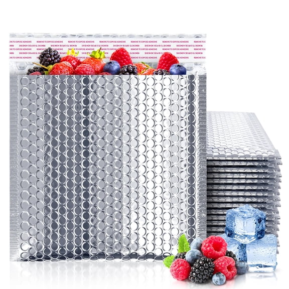 Thermal Bubble Mailer, 10 x 10.5 Inches. Pack of 100 Metallic Bubble Mailers. Foil Insulated Mailers for Cold Shipping. Padded Envelopes Waterproof. Cold Insulated Shipping Bags