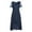 Blue, variant on Womens Summer Dresses Chiffon V Neck Splicing Lace Hollow Female Long Bridesmaid Maxi Dress Blue XL
