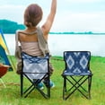 thumbnail image 5 of 600D Oxford Camping Chair Portable Foldable Chair Supports 220 lbs for Picnic, Fishing, Backpacking Blue and White Tie-dye, 5 of 8