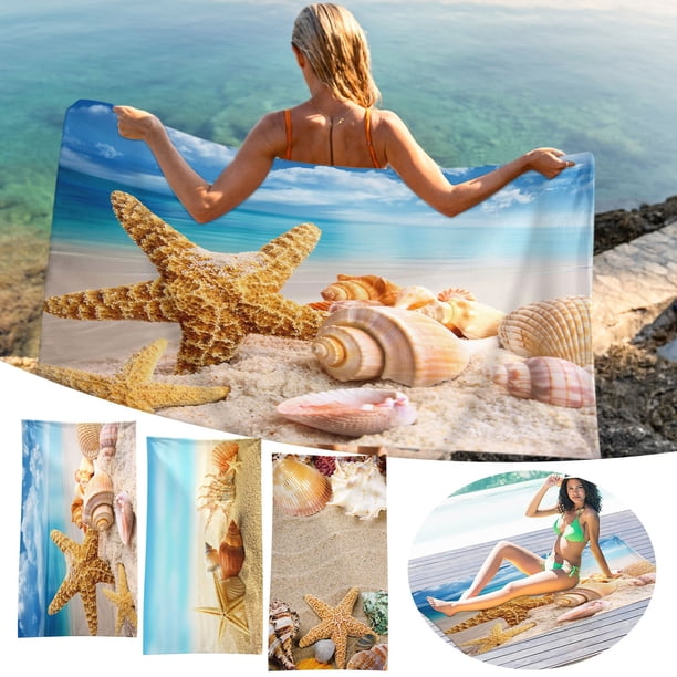 Xihbxyly Toalla de Playa de Microfibra, Diseño Resistente a La Arena y de Secado Rápido, Ultraligera y Compacta, Ideal para Viajes y Piscina, Toalla Multiusos para Playa y Camping, 76 X 152 Cm.