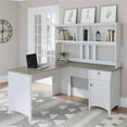 thumbnail image 2 of Trent Home 60W L Shaped Desk with Hutch in White and Shiplap Gray, 2 of 7