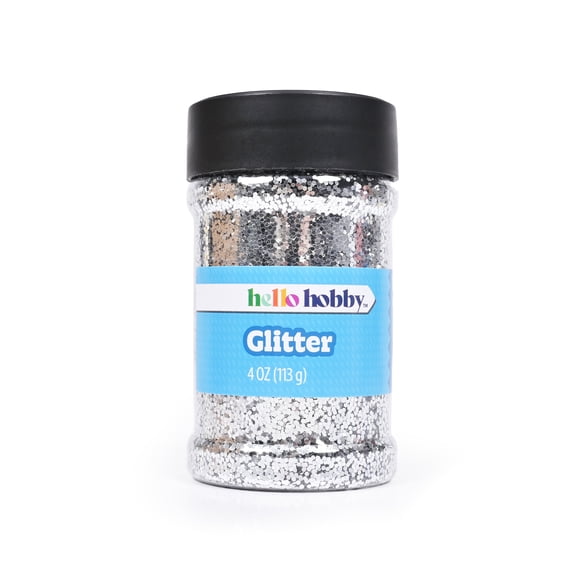 Hello Hobby Silver Craft Glitter, Fine Glitter for Arts and Crafts, 4 oz