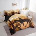 thumbnail image 3 of Feelyou Vintage Cowboy Cowgirl Bedding Comforter Set 7pcs, Rustic Horse Animal King Bedding Sets, Hippie Western Style Reversible Bed Sheets, Ultra Soft Bedroom Decor, 3 of 8