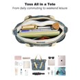 thumbnail image 4 of Tote Bag for Women - French Bulldogs Blue Shoulder Bag - Large Utility Work Duffle Bag with Zipper Handbag for Travel, Work, Sprots, 4 of 5