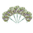 thumbnail image 3 of Efavormart 5 Pack | 25 Heads Lavender/Lime Silk Hydrangea Artificial Flower Bushes Wedding Floral Arrangements, 3 of 8