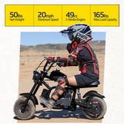 QEASET 49CC 2-Stroke Mini Bike,Gas Powered Dirt Bike,Off-Road Trail, with Big Headlight,Holiday Gifts