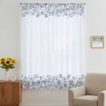 thumbnail image 3 of Blue Flower Sheer Curtains 84 Inches Long, Spring Modern Minimalist Country Floral Plant Light Filering Curtains, Breathable Simi Curtain Privacy Drapes for Living Room Bedroom Window Treatment, 3 of 9