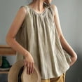 thumbnail image 6 of Taqqpue Womens Tank Tops Solid Color Round Neck Sleeveless Blouse Tops Summer Beach Clothes Outfits Loose Fit Casual Flowy Tees, 6 of 9