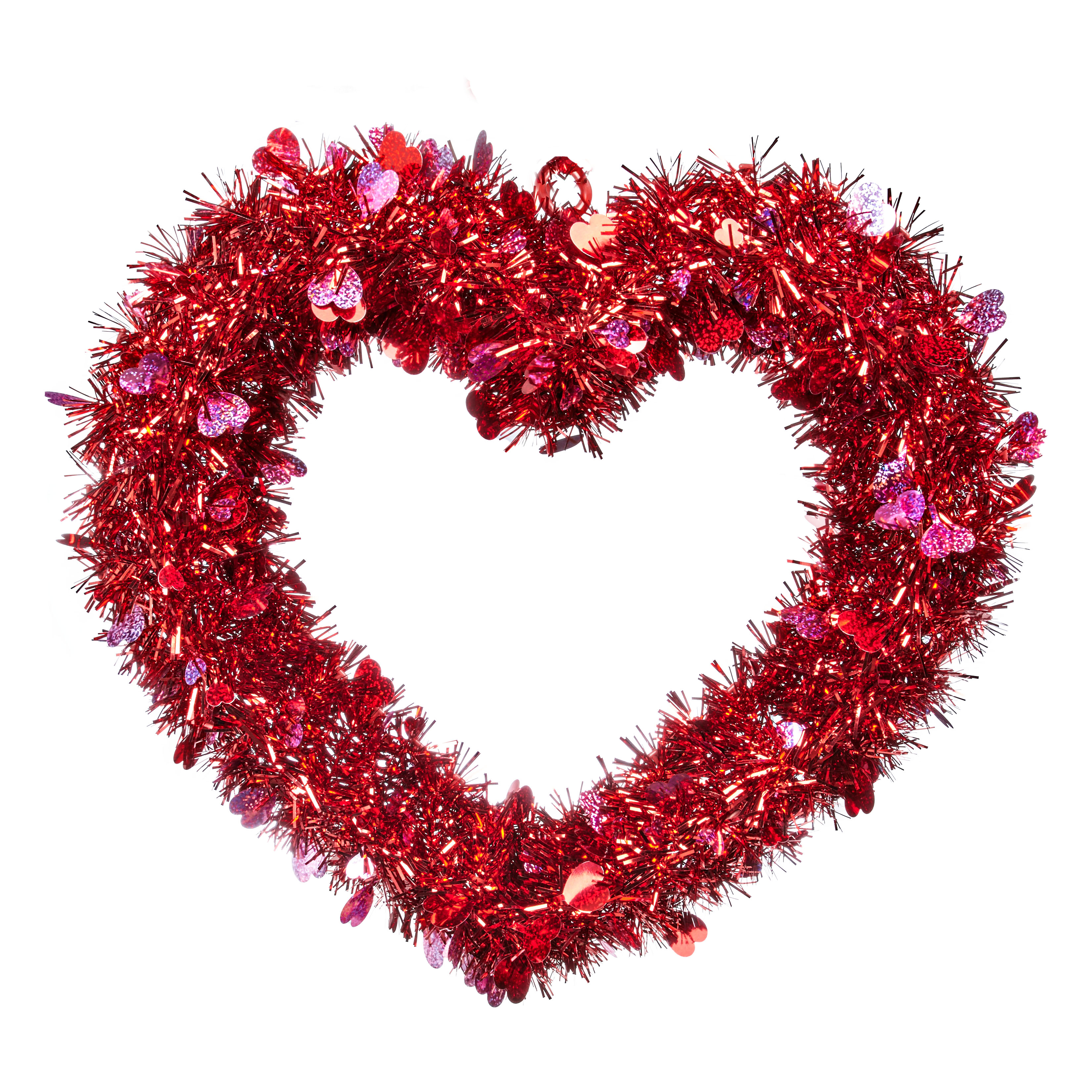 Valentines Day Decor 16 Inch Garland//Wreath with Lights,Heart-Shaped Valentines Day Decor Indoor Home Outdoor Party Gift,Garland with LED Battery Lights