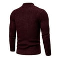 thumbnail image 4 of YLSDY Mens Stand Collar Pullover Sweater Fall Cable Knitted Chunky Winter Fashion Slim Fit Thermal Sweaters Wine XL, 4 of 6