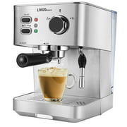 Machine à expresso avec mousseur à lait, cafetière expresso 15 bars, machine à cappuccino, machine à latte, 51 onces, argent