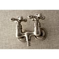 thumbnail image 3 of Kingston Brass AE37T8 Aqua Vintage 3-3/8 Inch Wall Mount Tub Faucet, Brushed Nickel, 3 of 4