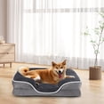 thumbnail image 7 of ZUNMOS 35" Large Orthopedic Dog Bed for Large Dogs with Non- Slip Bottom, Memory Foam Pet Bed, Dog Sofa with Machine-Washable Cover,Gray, 7 of 7