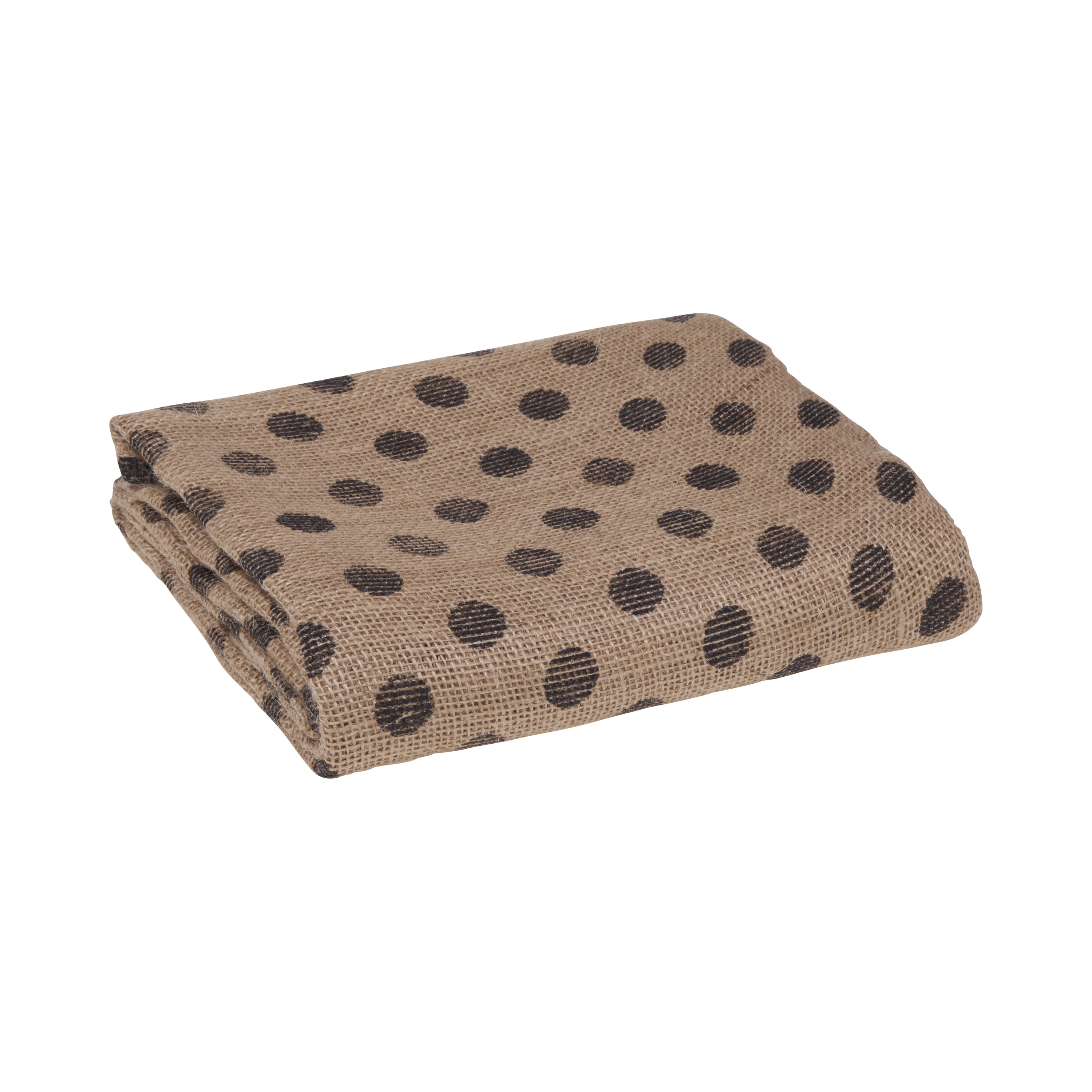 (2 pack) Love, Laugh, Craft Precut Natural Jute Burlap, 46"W x 2-Yards, Black Screenprint Dots