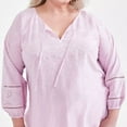 thumbnail image 3 of Style & Co Plus Size Embroidered Eyelet-Trim Top - Lilac Floral - Size 3X, 3 of 4