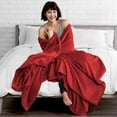 thumbnail image 3 of Bare Home Ultra Soft Microplush Velvet Blanket - Luxurious Fuzzy Fleece Fur - All Season Premium Bed Blanket, Twin Extra Long (Twin/Twin XL, Red), 3 of 6