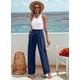 thumbnail image 5 of Pantalones de Salón Anchos para Mujer, Azul Oscuro, Talla XXL, 5 of 8
