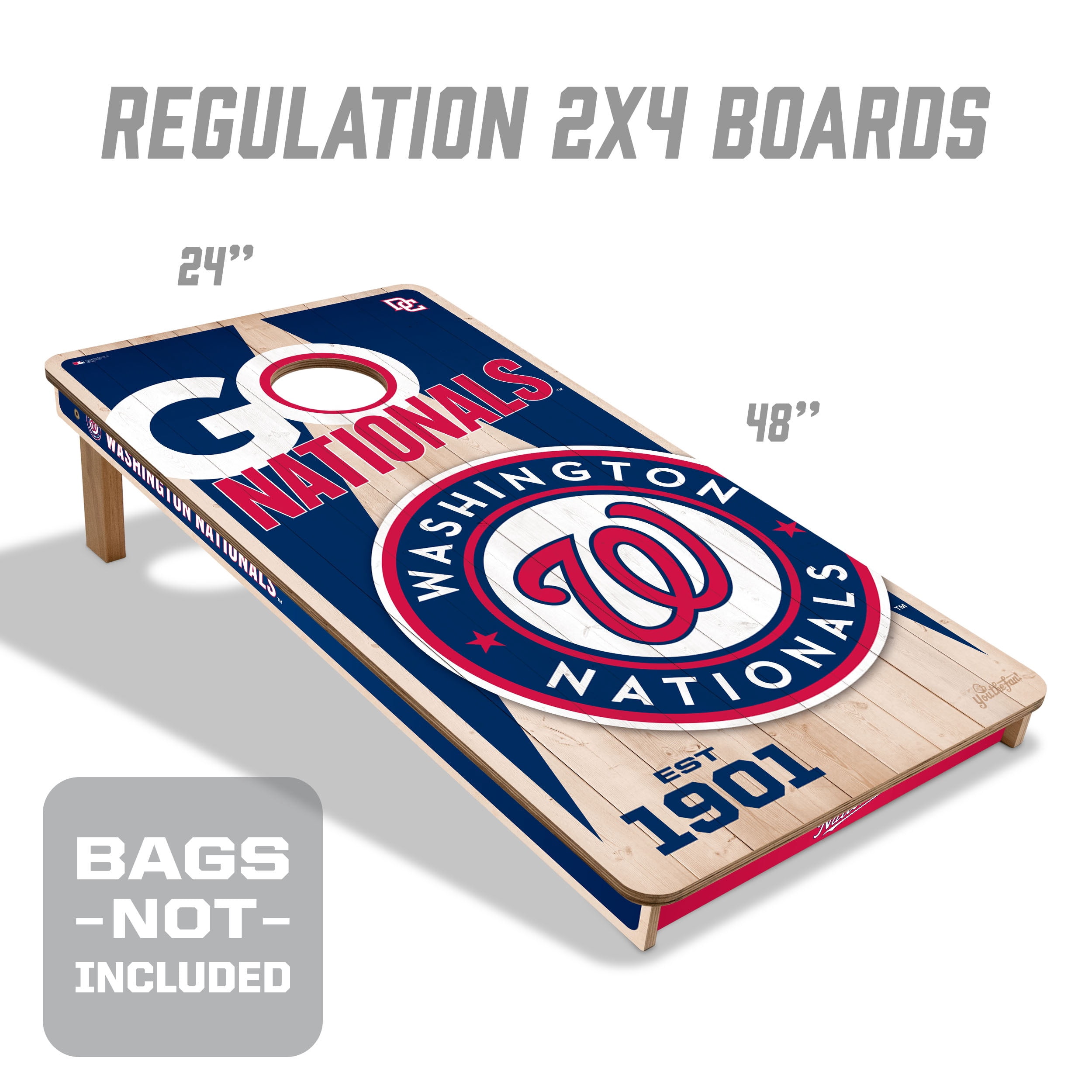 YouTheFan MLB Washington Nationals 2' x 4' Cornhole Game No Bags