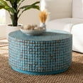 thumbnail image 6 of bali & pari Kaloni Bohemian Sky Blue Coconut Shell and Acacia Wood Coffee Table, 6 of 6