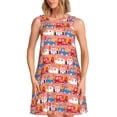 thumbnail image 1 of Balery Cartoon with Traffic Elements Vestidos de verano para mujer con estampado: vestido holgado sin mangas, vestido playero informal y cómodo para días calurosos., 1 of 7