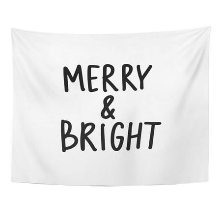 UFAEZU Best Lettering Phrases Merry Christmas and Happy New Year Wishes Black Brush Wall Art Hanging Tapestry Home Decor for Living Room Bedroom Dorm 51x60 (Happy New Year And Best Wishes For 2019)