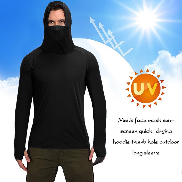 Outfmvch hoodies for men Summer Face Mask Sunscreen Fishing Thumb