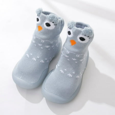 

Baby Sock Shoes Non- Indoor Walking Sock Shoes Breathable Lightwewight Soft Sole Rubber Cotton Birthday Gifts for Girls 0-6 Months