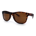 thumbnail image 4 of Rubberized Matte Tortoise Iconic Classic Horn Rim Hipster Sunglasses [Solid Brown], 4 of 8