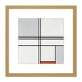 thumbnail image 1 of Mondrian Composition No 1 Gray-red Abstract Painting 8X8 Inch Square Wooden Framed Wall Art Print Picture with Mount, 1 of 4