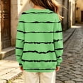 thumbnail image 5 of Girls Striped Print Sweatshirt Loose Fit Crew Neck Long Sleeve Pullover Tops Kids Casual Versatile Sweatshirts Back To School Clothes 4-14Years, 5 of 6