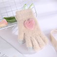 thumbnail image 1 of Guantes cálidos de felpa para mujer, manoplas suaves y esponjosas para pantalla táctil, dedos completos, guantes de nieve para niñas, 1 of 5