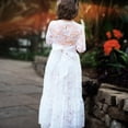 thumbnail image 5 of Little Girls Wedding Hollow Lace Long Dress F716 Sizes Up to 12, 5 of 7