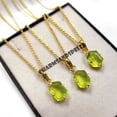 thumbnail image 6 of Peridot Pendant Necklace · 14K Gold Plated Necklace · August Birthstone Pendant · Birthday Necklace · Summer Jewelry · Gift For Her, 6 of 7