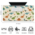 thumbnail image 5 of Long Mouse Pads for Desk,Colorful Dinosaur and Leaf Pattern Desk Mats on Top Of Desks, Desk Mouse Pad Extra Large with 3mm Non-Slip Base and Stitched Edge for Gaming,Office,Work,Home 47.3"x23.6", 5 of 6